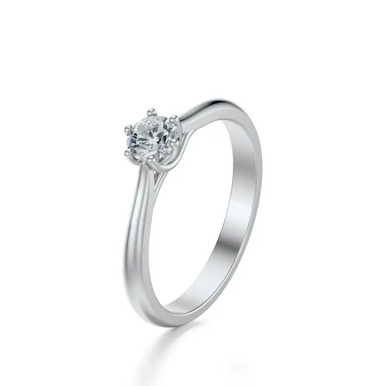 Pierścionek z białego złota z diamentem